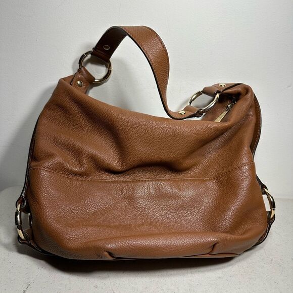 Michael Kors Purse Hobo Handbag Shoulder Bag Saddle Tan Leather Super Soft - Picture 2 of 4